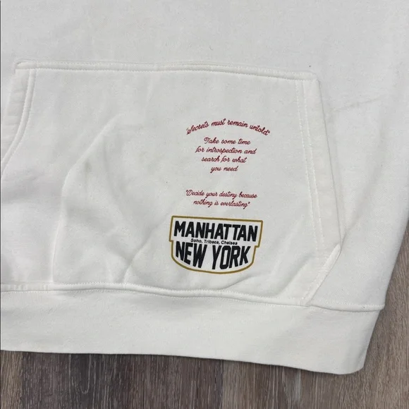 Zara New York Graphic Hoodie - Cream Size M - Picture 3 of 6